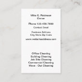 Büro-Janitorial-Reinigungsdienst Modernste Visitenkarte (Rückseite)