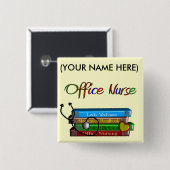 Büro-Krankenschwester-Buch-Entwurfs-Geschenke Button (Vorne & Hinten)