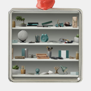 Büro legt den aquamarinen Wellness beiseite Ornament Aus Metall