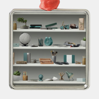 Büro legt den aquamarinen Wellness beiseite Ornament Aus Metall