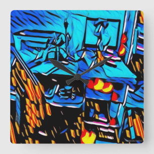 Büro-Lunch-Kunst Quadratische Wanduhr