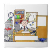 Büro - Messy, männlich Fliese (Vorderseite)
