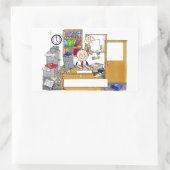 Büro - Messy, männlich Rechteckiger Aufkleber (Tasche)