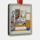 Büro - Messy, männlich Silbernes Ornament (Rechts)