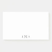Büro mit schwarzem Monogramm Post-it Klebezettel (Vorderseite)
