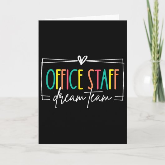 Büro-Mitarbeiter Traumteam Front Office Schule Sek Karte (Vorderseite)