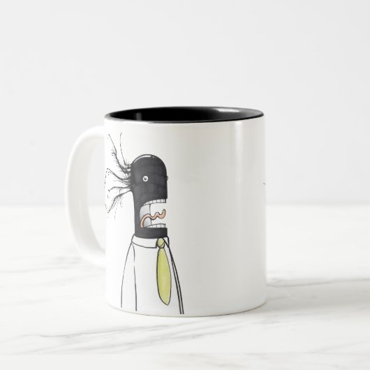 Büro-Monster 1 Zweifarbige Tasse (Vorderseite Links)