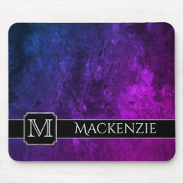 Büro Mystic-Topaz | Name Lila Pink Blue Ombre Mousepad