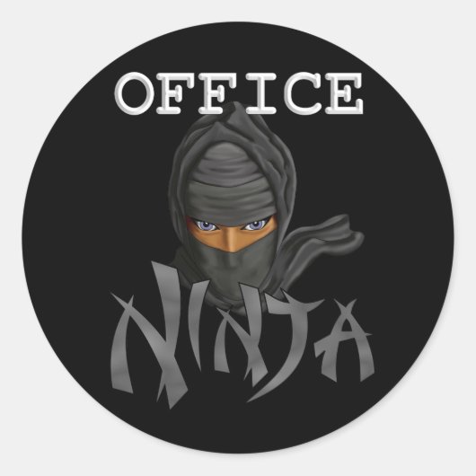 Büro Ninja Runder Aufkleber (Vorderseite)