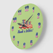 Büro oder Zuhause "Danke an einen Soldaten" Große Wanduhr (Winkel)