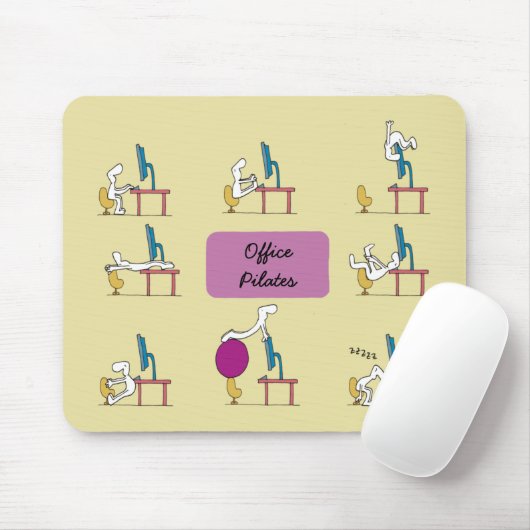 Büro Pilates mousemat, gelb Mousepad (Mit Mouse)