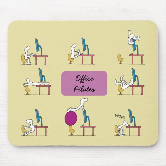 Büro Pilates mousemat, gelb Mousepad (Vorne)
