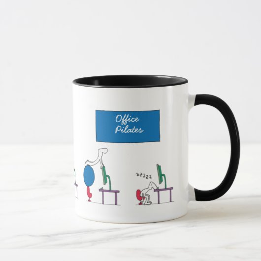 Büro Pilates Tasse, weiß Tasse (Rechts)