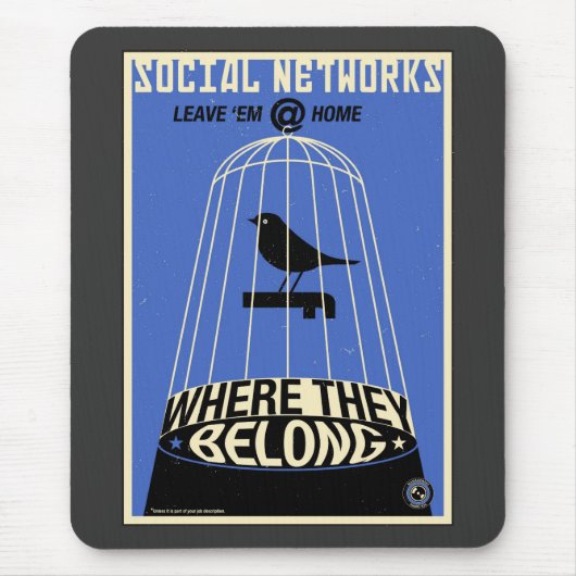 Büro-Propaganda: Sozialnetz (blau) Mousepad (Vorne)