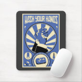Büro-Propaganda: Waschen Sie Ihre Hände (blau) Mousepad (Mit Mouse)