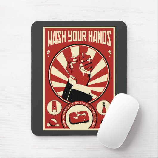 Büro-Propaganda: Waschen Sie Ihre Hände Mousepad (Mit Mouse)