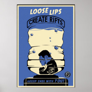 Büro-Propaganda: Wasser-cooleres Gespräch (blau) Poster