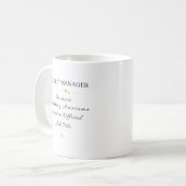 Büro-Quote für Projektmanager Kaffeetasse (Vorderseite Links)