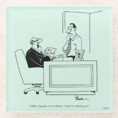 Büro-Schuld Glasuntersetzer (Vorderseite)