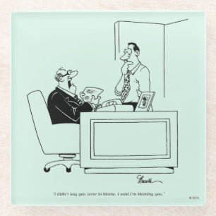 Büro-Schuld Glasuntersetzer