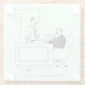 Büro-Schuld Glasuntersetzer (Rückseite)