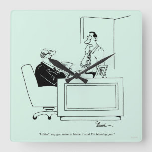 Büro-Schuld Quadratische Wanduhr