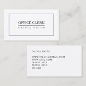 Büro-Sekretär beruflich Visitenkarte (Vorne/Hinten)