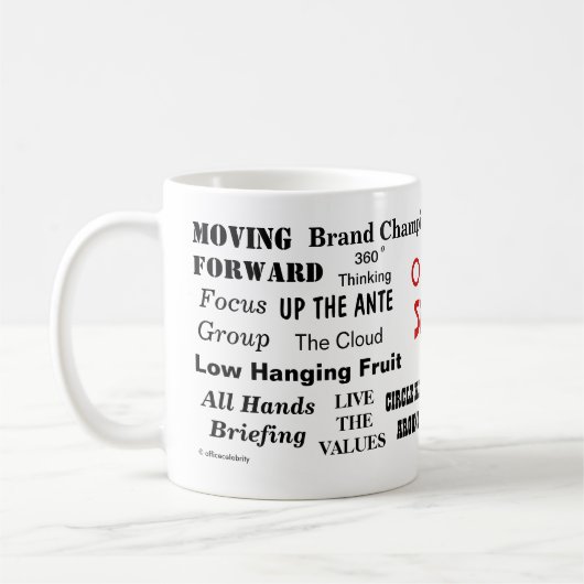 Büro sprechen Management-Jargon-Klischee-Zitate Kaffeetasse (Links)