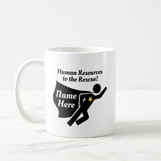 Büro-Tasse Superheld Personalabteilung Kaffeetasse (Links)