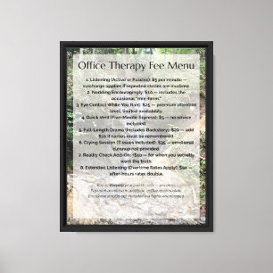 Büro-Therapie-Preis-Menü Leinwanddruck