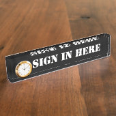 Büro "unterzeichnen herein hier" namensplakette (Seite)