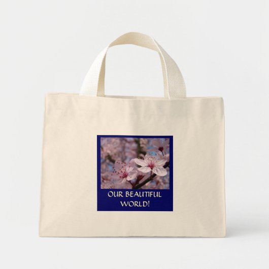 BÜRO WILLKOMMEN BAGS Unsere schöne Welt! Blüten Mini Stoffbeutel (Vorne)