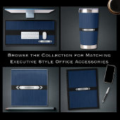 Büroaccessoire Blau Silber Schreibtisch Executive Glasuntersetzer