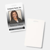 Büroangestellt-Bild-Abzeichen - Schwarzes Ausweis (Vorder- & Rückseite)