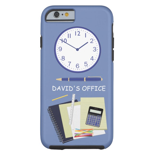 Büroarbeit und Uhr Blau Case-Mate iPhone Hülle (Rückseite)