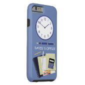 Büroarbeit und Uhr Blau Case-Mate iPhone Hülle (Rückseite/Rechts)