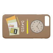 Büroarbeit und Uhrenbraun Case-Mate iPhone Hülle (Rückseite (Horizontal))