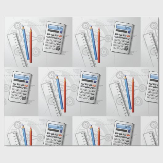 Bürobedarf für technisches Zeichnen Geschenkpapier (Flach)