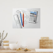 Bürobedarf für technisches Zeichnen Poster (Küche)