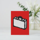 Bürobriefkasten oder Reisekoffer. Sketch über Rot Postkarte (Stehend Vorderseite)
