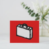 Bürobriefkasten oder Reisekoffer. Zeichen. Rot Postkarte (Stehend Vorderseite)