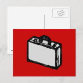 Bürobriefkasten oder Reisekoffer. Zeichen. Rot Postkarte (Vorne/Hinten)