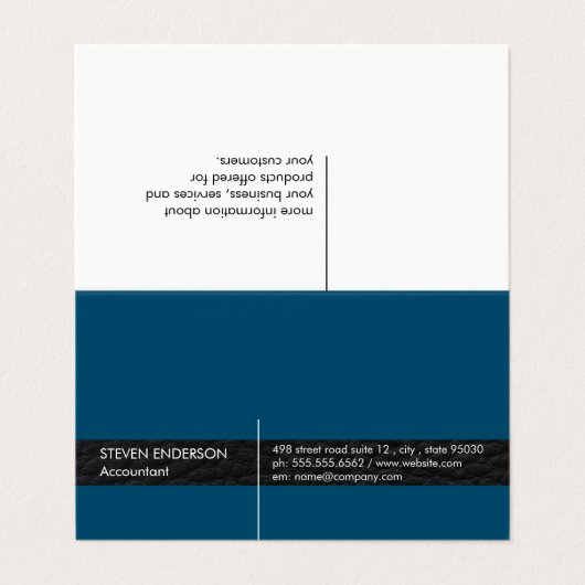 Bürobuchhalter/Ledertrimm Visitenkarten (Außenseite Aufgefaltet)