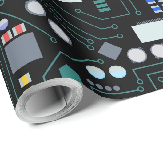 Bürodekor für Computerplatine Geschenkpapier (Rolleneckpunkt)