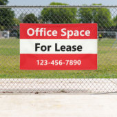 Bürofläche für die Vermietung von hellroten Schwar Banner (Insitu)