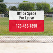 Bürofläche für Leasingnummer rot und weiß Banner (Insitu)