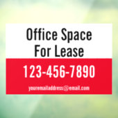 Bürofläche für Leasingnummer rot und weiß Fensteraufkleber (Blatt 3)