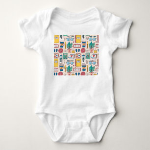 Bürogeschirr: Quirky-Seamless-Textur Baby Strampler