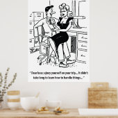 Bürohumor, Mann und hübsche Frau Poster (Küche)