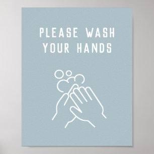 Bürohygiene waschen Sie sich bitte die Hände Poster